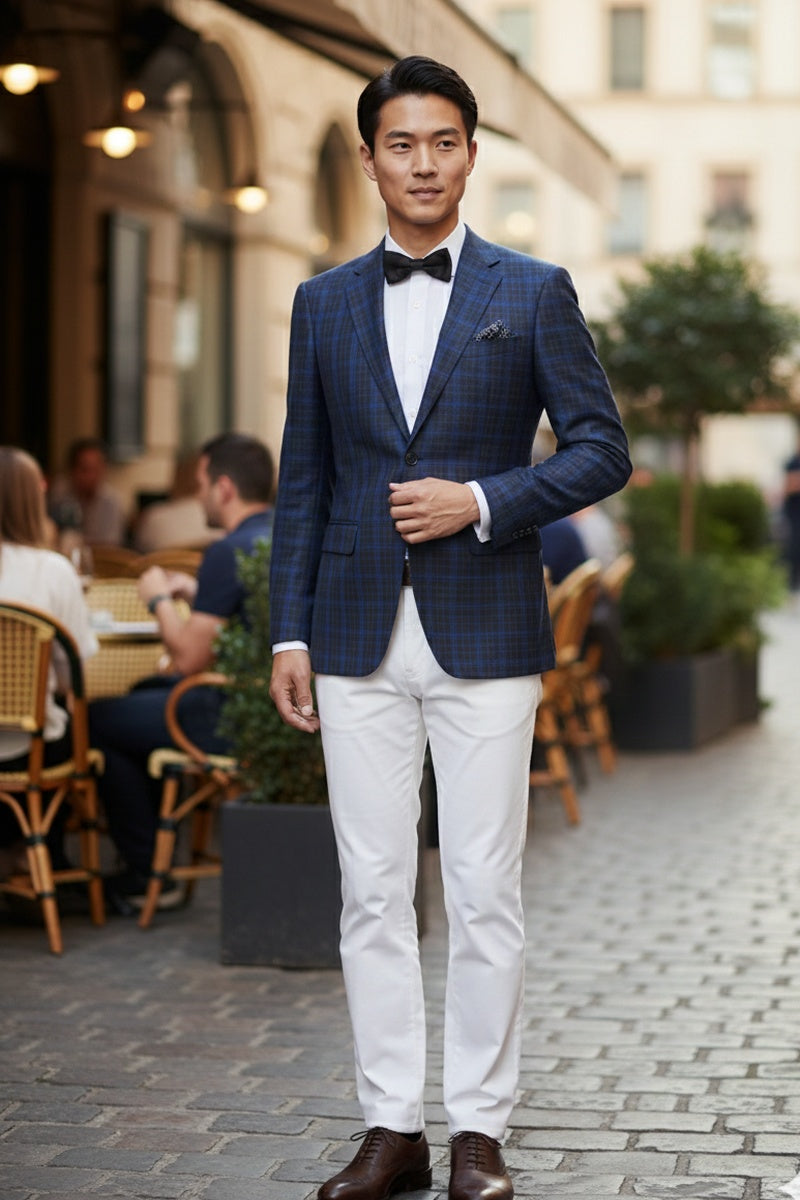Blue Windowpane Sports Jacket