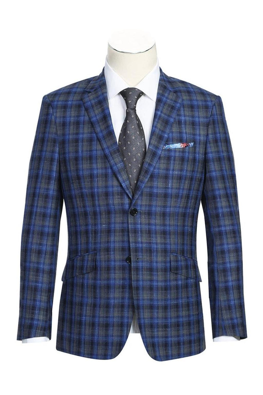 Navy Windowpane Sports Jacket