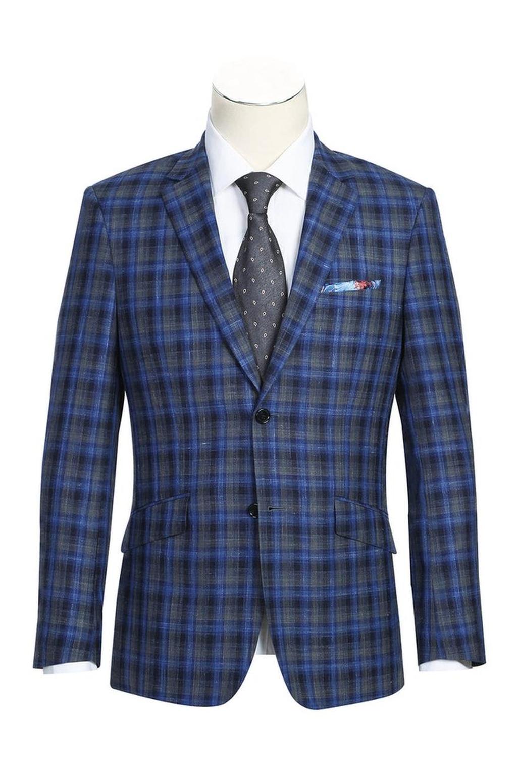 Navy Windowpane Sports Jacket