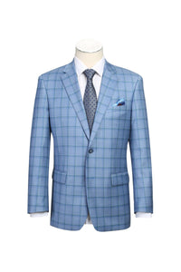 Blue Windowpane Sports Jacket