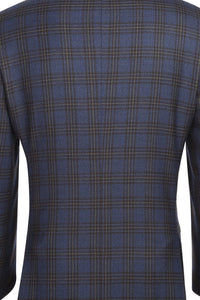 Blue & Black Windowpane Sports Jacket