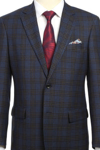 Blue & Black Windowpane Sports Jacket