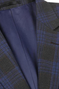Grey & Blue Windowpane Sports Jacket