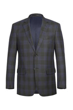 Grey & Blue Windowpane Sports Jacket