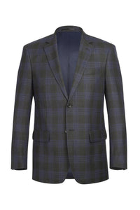 Grey & Blue Windowpane Sports Jacket