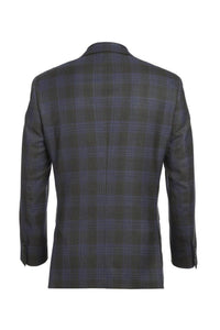 Grey & Blue Windowpane Sports Jacket