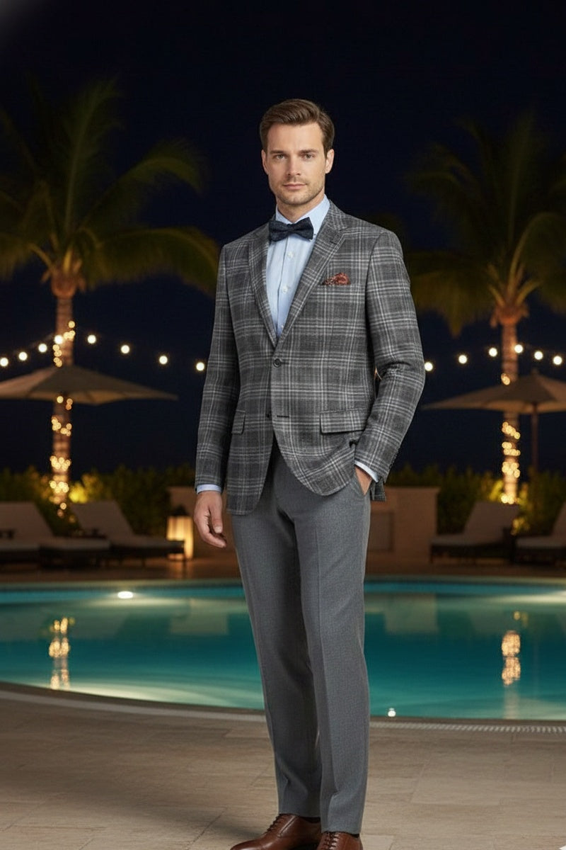 Brown Windowpane Sports Jacket