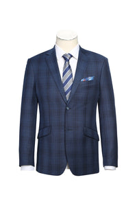 Navy Windowpane Sports Jacket