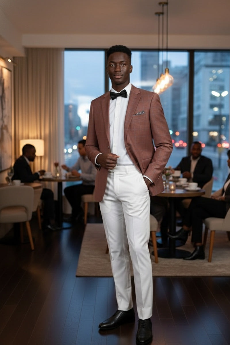 Brown Windowpane Sports Jacket