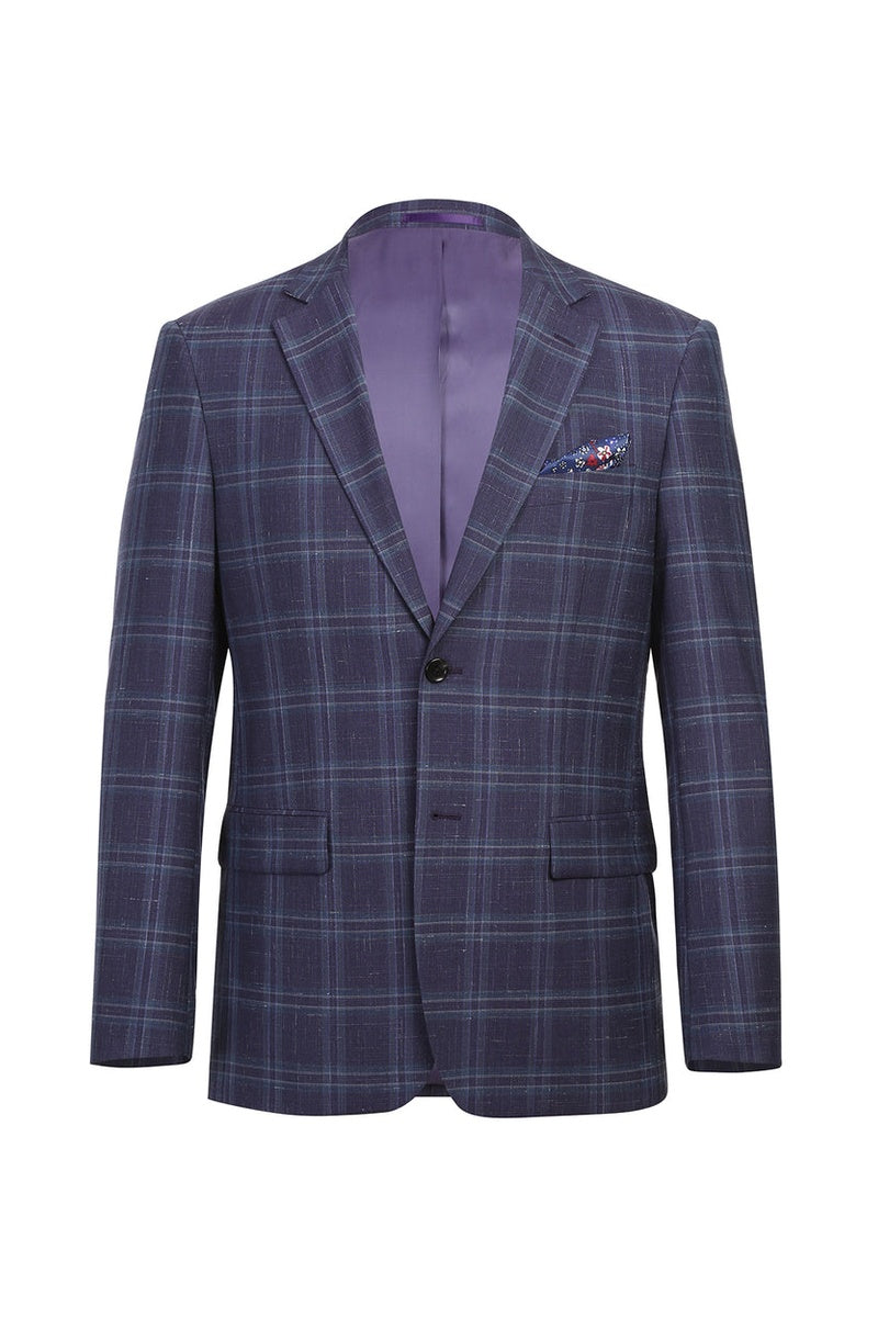 Purple & Blue Windowpane Sports Jacket