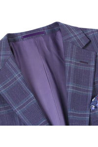 Purple & Blue Windowpane Sports Jacket