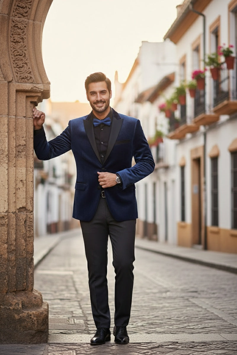 "Marseille" Blue Velvet Jacket (Separates)