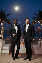 "Louis" Black 1-Button Peak Tuxedo (2-Piece Set)