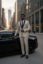 "Paris" Beige 1-Button Shawl Tuxedo (2-Piece Set)