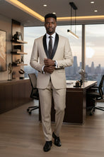 "Paris" Beige 1-Button Shawl Tuxedo (2-Piece Set)