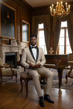 "Paris" Beige 1-Button Shawl Tuxedo (2-Piece Set)