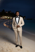 "Paris" Beige 1-Button Shawl Tuxedo (2-Piece Set)