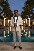 "Paris" Beige 1-Button Shawl Tuxedo (2-Piece Set)