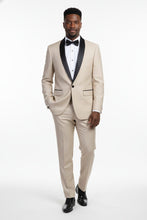 "Paris" Beige 1-Button Shawl Tuxedo (2-Piece Set)