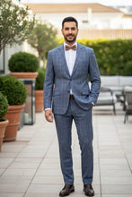 RN Collection Blue Check 2-Button Notch Suit (2-Piece Set)