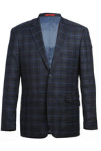 RN Collection Blue Windowpane 2-Button Notch Suit (2-Piece Set)