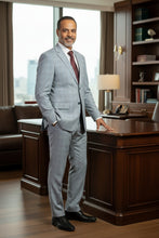 RN Collection Blue Windowpane 2-Button Notch Suit (2-Piece Set)