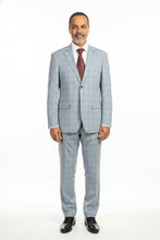 RN Collection Blue Windowpane 2-Button Notch Suit (2-Piece Set)
