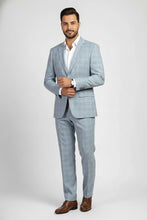 RN Collection Blue Windowpane 2-Button Notch Suit (2-Piece Set)