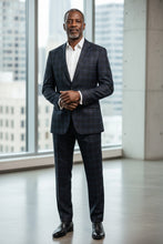 RN Collection Blue Windowpane 2-Button Notch Suit (2-Piece Set)