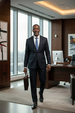 RN Collection Blue Windowpane 2-Button Notch Suit (2-Piece Set)