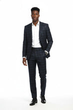 RN Collection Blue Windowpane 2-Button Notch Suit (2-Piece Set)