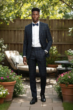 RN Collection Blue Windowpane 2-Button Notch Suit (2-Piece Set)