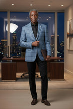 RN Collection Blue Windowpane Sports Jacket