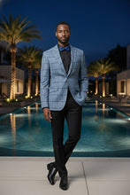RN Collection Blue Windowpane Sports Jacket