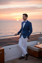 RN Collection Blue Windowpane Sports Jacket