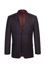 RN Collection Burgundy Windowpane Sports Jacket