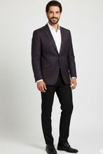 RN Collection Burgundy Windowpane Sports Jacket