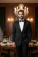 RN Collection "Claude" Black 2-Button Notch Wool Tuxedo (2-Piece Set)
