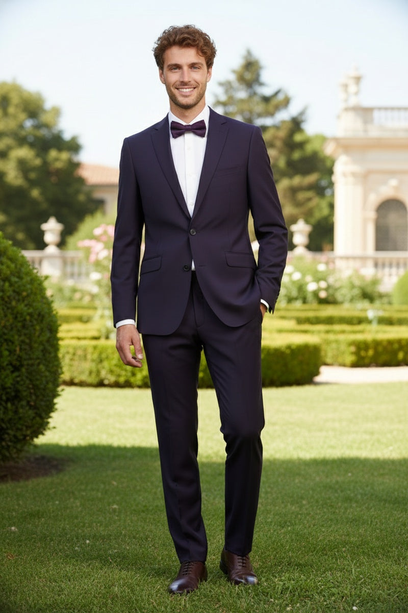 RN Collection Dark Purple 2-Button Notch Suit (2-Piece Set)