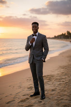 RN Collection Dimgrey Windowpane 2-Button Notch Suit (2-Piece Set)