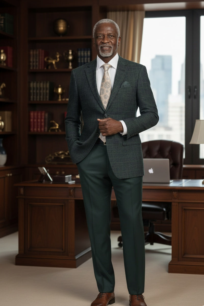 RN Collection Green Windowpane Sports Jacket