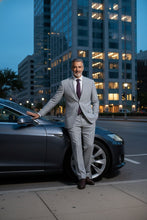 RN Collection Grey Cotton Stripe 2-Button Notch Suit (2-Piece Set)