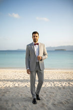 RN Collection Grey Cotton Stripe 2-Button Notch Suit (2-Piece Set)