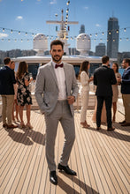 RN Collection Grey Cotton Stripe 2-Button Notch Suit (2-Piece Set)