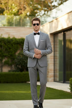 RN Collection Grey Solid 2-Button Notch Suit (2-Piece Set)