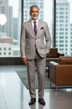 RN Collection Grey Windowpane 2-Button Notch Suit (2-Piece Set)