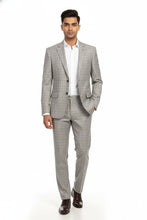 RN Collection Grey Windowpane 2-Button Notch Suit (2-Piece Set)