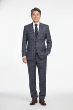 RN Collection Grey Windowpane 2-Button Notch Suit (2-Piece Set)