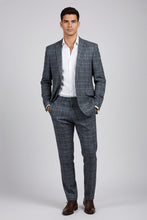 RN Collection Grey Windowpane 2-Button Notch Suit (2-Piece Set)