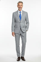 RN Collection Grey Windowpane 2-Button Notch Suit (2-Piece Set)
